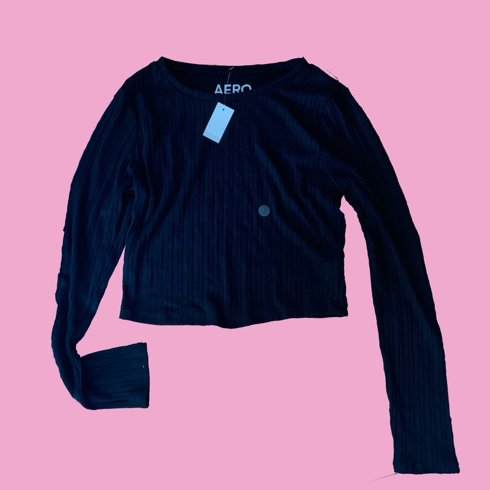 Long sleeve mesh crop top 🖤